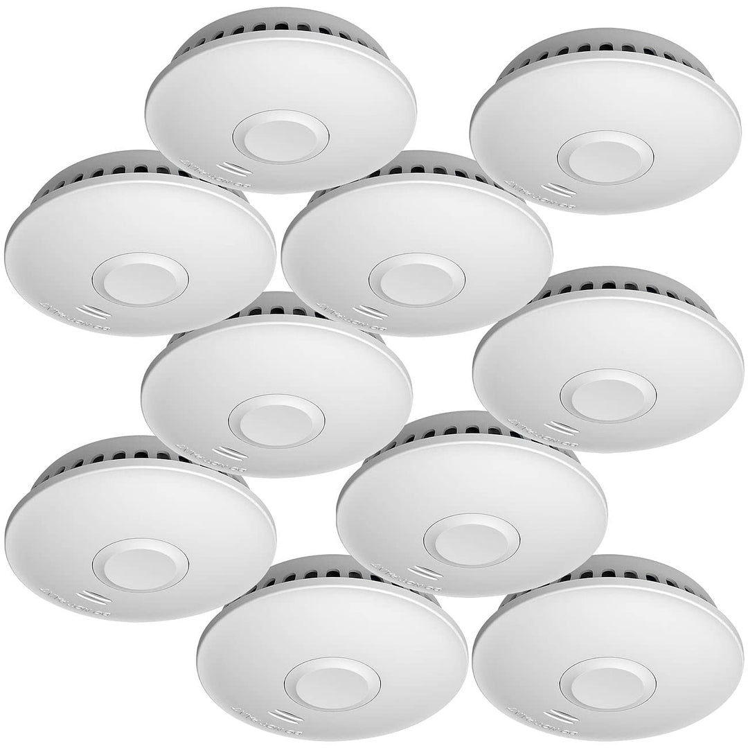 VisorTech Vernetzte Rauchmelder: 10er-Set vernetzbare Funk-Rauchmelder, 85 dB, VDs, 10-J.-Batterie (