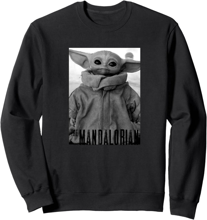 Star Wars The Mandalorian The Child Black & White Portrait Sweatshirt