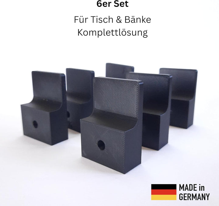 Wandhalterung Bierzeltgarnitur Set 6 Stück – Halter für Bierbank & Tisch – Festzeltgarnitur Wandhalt