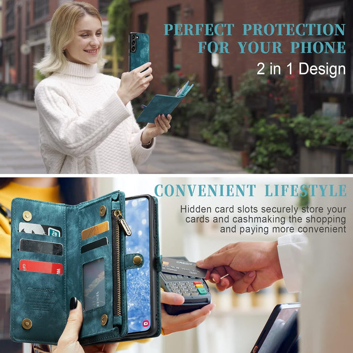 UFinetech Samsung S23 Plus Hülle, Stossfest Kartenfach Magnetisch Abnehmbare Tasche Samsung Galaxy S
