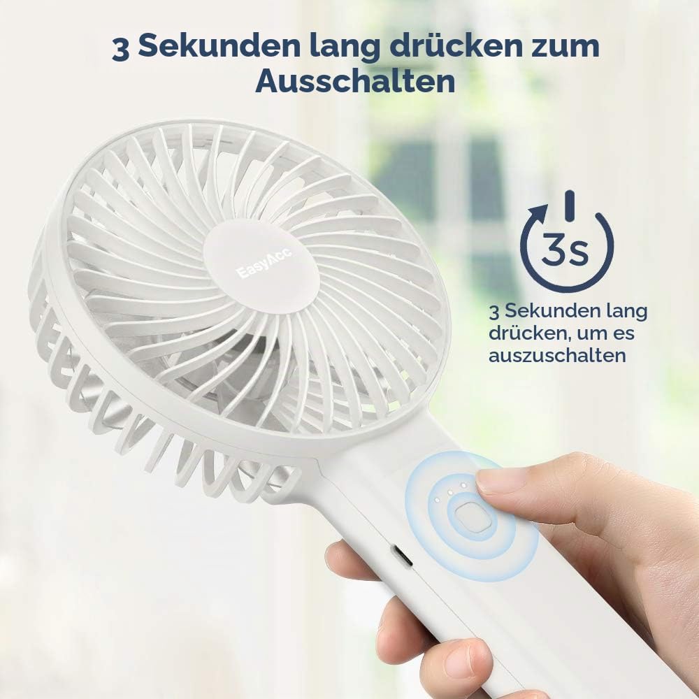 EasyAcc Handventilator, 5000mAh Mini Tragbarer Ventilator mit Powerbank-Funktion, Wiederaufladbar US