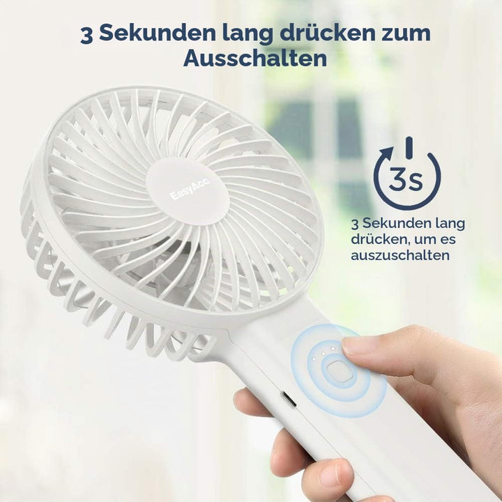 EasyAcc Handventilator, 5000mAh Mini Tragbarer Ventilator mit Powerbank-Funktion, Wiederaufladbar US