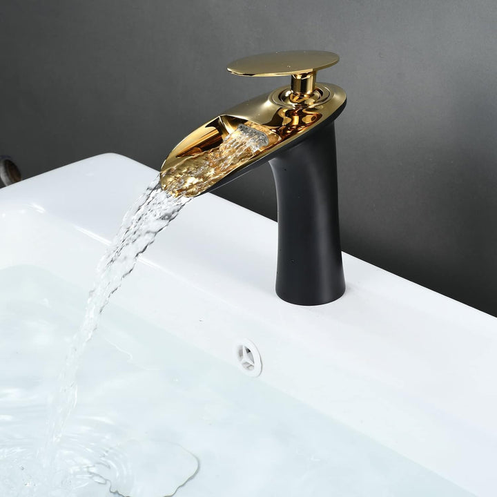 Wasserfall Waschtischarmatur Badarmaturen Wasserhahn Bad Mischbatterie Waschbeckenarmaturen für Bade