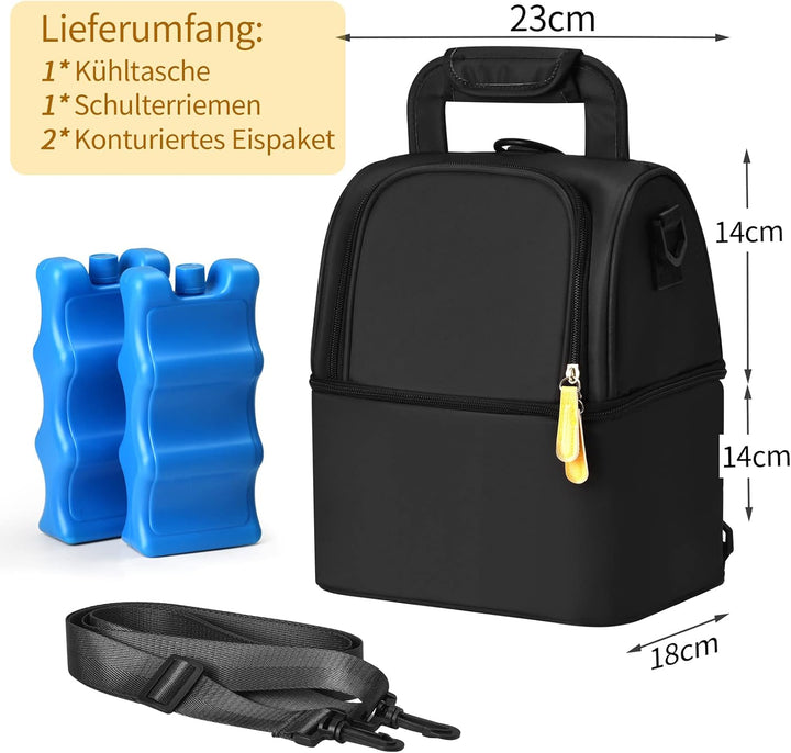 NCVI Muttermilch-Kühltasche mit integrierten Kühlakkus, Isoliertasche für 6 Baby-Flaschen bis zu 150