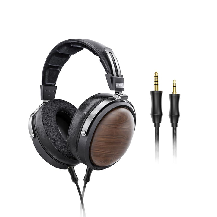 FiiO FT1 32Ω grosse dynamische Treiber-Kopfhörer mit Massivholzschalen Schwarz, Schwarz