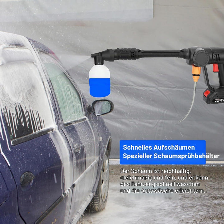 Akku Hochdruckreiniger, 24V Max 50Bar Mobile Akku-Hochdruckreiniger mit Eimer &amp; 2 Akku 1500mAh Tragb