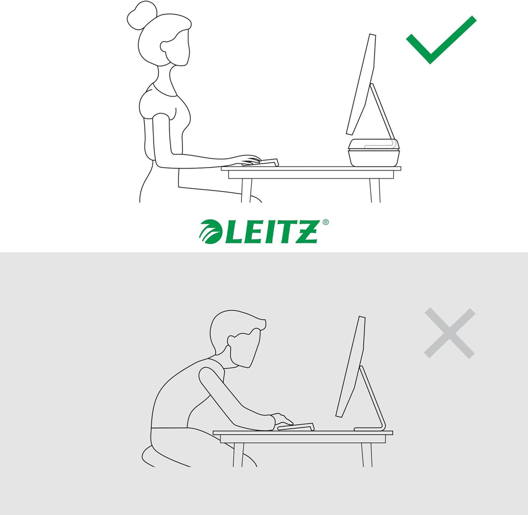 Leitz Ergo Höhenverstellbarer Monitorständer, Bildschirm-Erhöhung mit zwei Höheneinstellungen, zur U