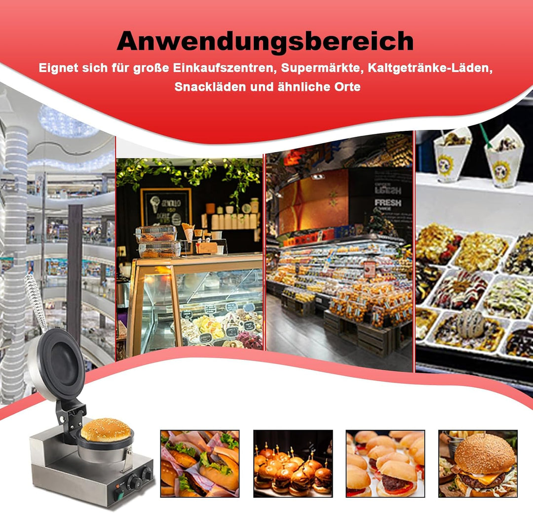 TABODD Panini Presse Sandwichmaschine Burger-Maschine, 100W Elektrische UFO-Burger-Presse für Hambur