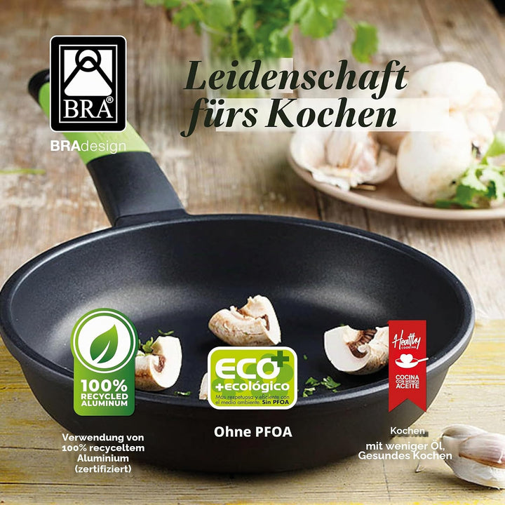 BRA PRIOR - 30 cm Bratpfanne, Aluminiumguss mit Teflon Classic Antihaft, geeignet für alle Küchentyp