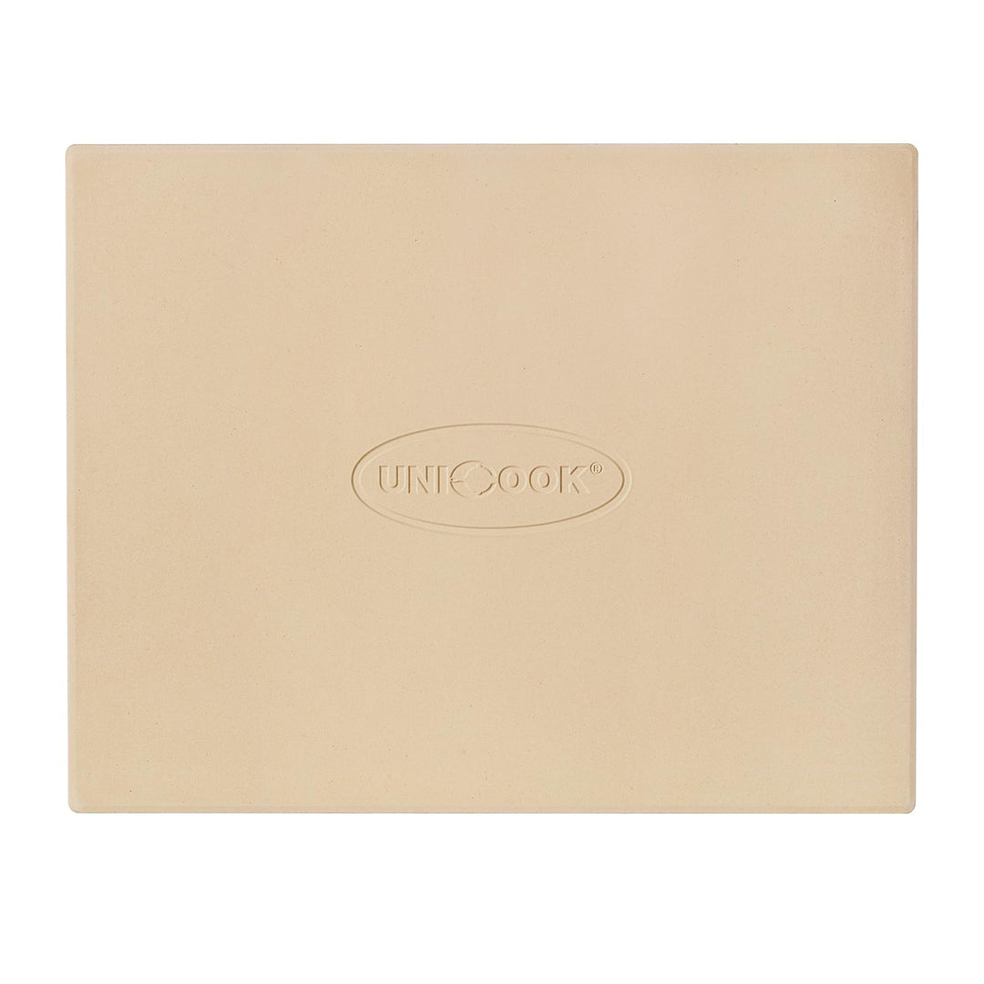 Unicook Rechteckiger Pizzastein 38 x 30.5 cm - Pizza Backstein für Backofen und Grill, Backofenstein