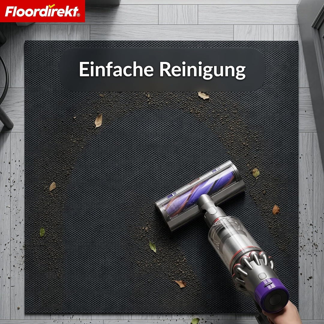Floordirekt Schmutzfangmatte Anthrazit 67x150cm Hong Kong Pro – rutschfeste Sauberlaufmatte mit TPE-