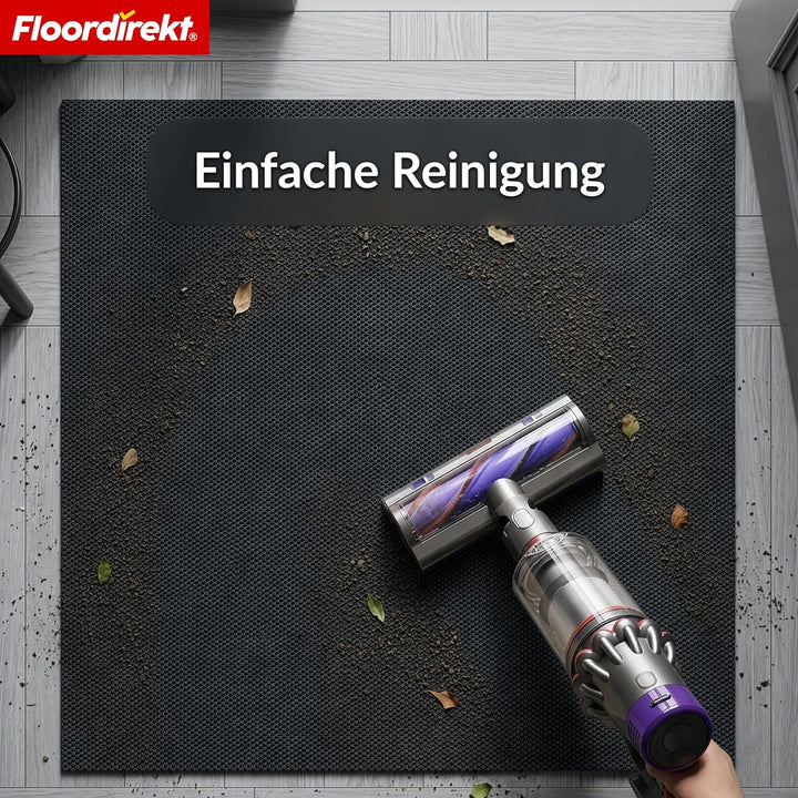 Floordirekt Schmutzfangmatte Anthrazit 67x150cm Hong Kong Pro – rutschfeste Sauberlaufmatte mit TPE-