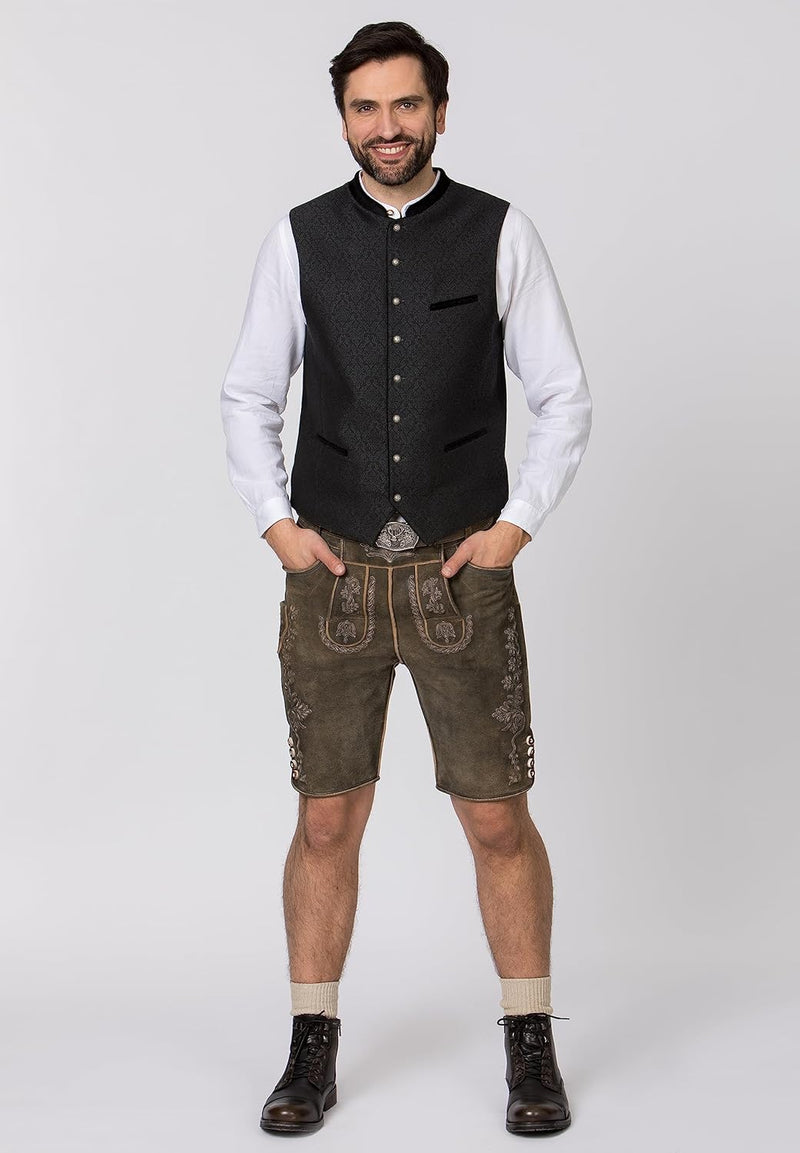 Stockerpoint Herren Weste Leono Trachtenweste 46 Schwarz, 46 Schwarz