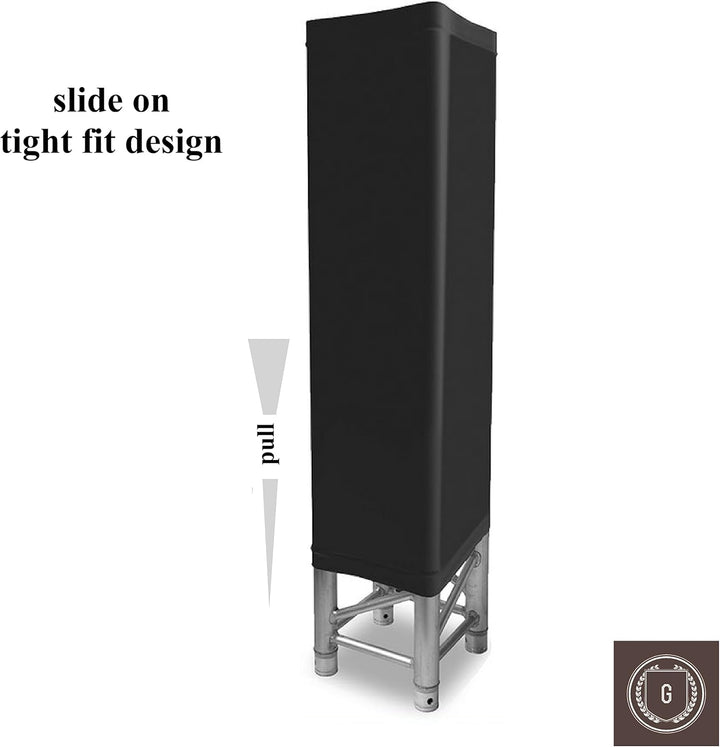 Totembezug aus Spandex, Truss Cover, 30 x 30 cm, Auswahl aus 4 Höhen (200 cm Höhe, schwarz) 200cm de