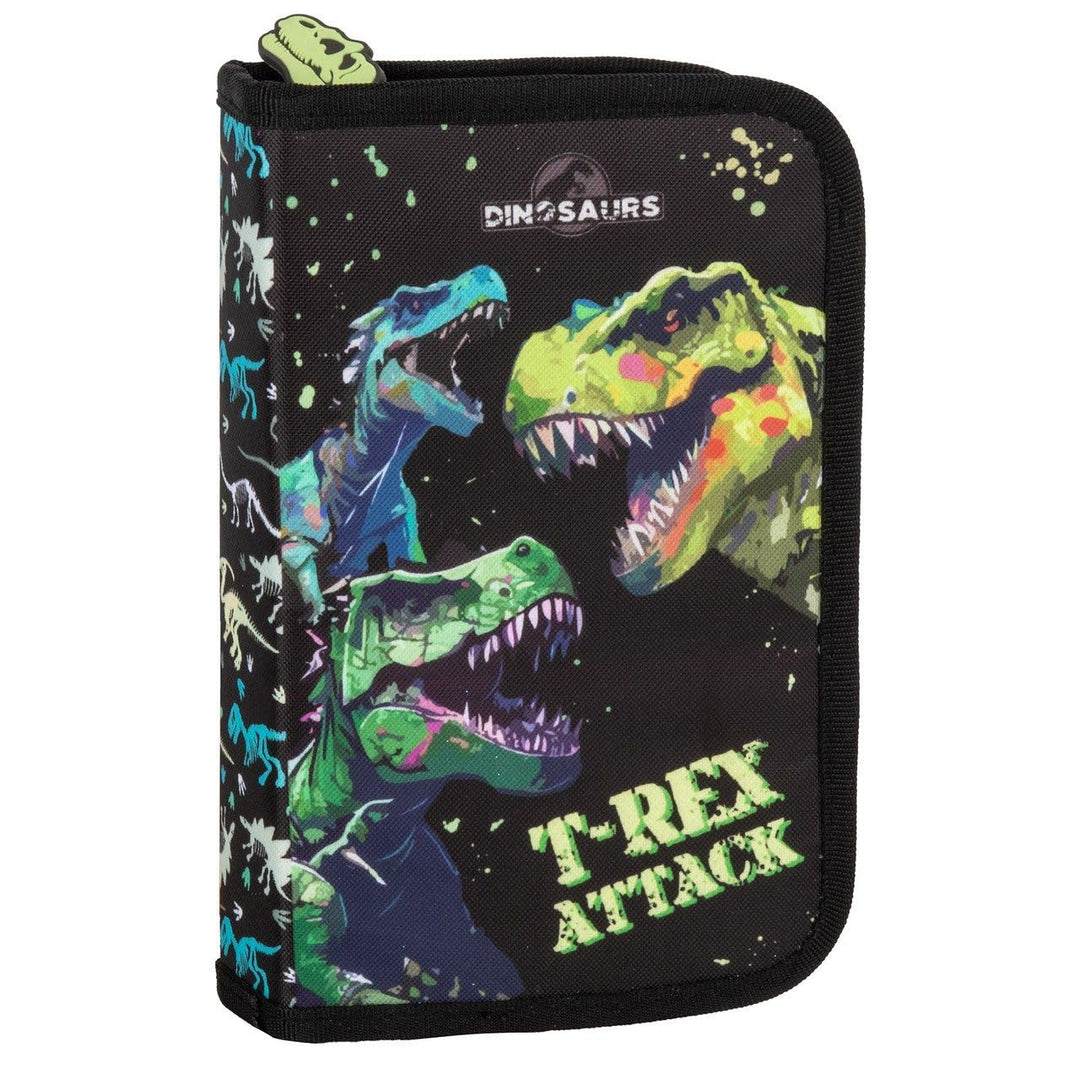 Dino Dinosaurier T-Rex Tyranussaurus Rex, Federtasche Federmappe, 24 tlg. gefüllt (20) für Kinder Ju