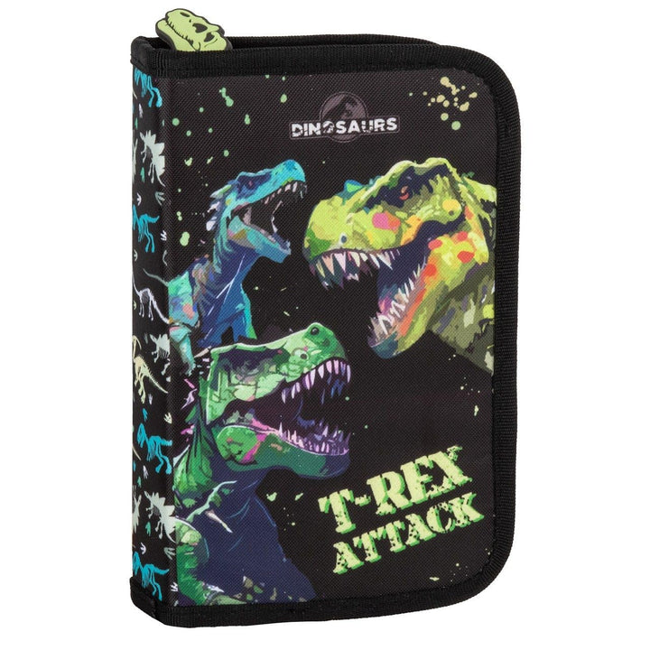 Dino Dinosaurier T-Rex Tyranussaurus Rex, Federtasche Federmappe, 24 tlg. gefüllt (20) für Kinder Ju