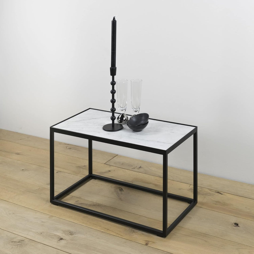 TIJL 60 x 30 Beistelltisch - Schwarz/Weiss