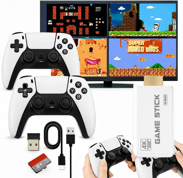 Retro HDMI Konsole mit 2 kabellosen Controllern und integrierter Spielesammlung