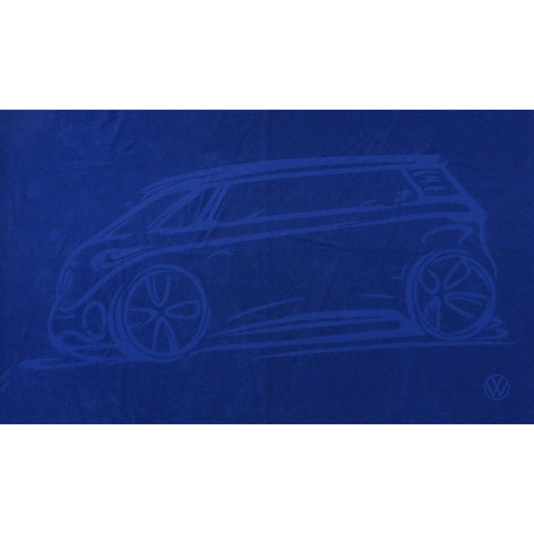 Volkswagen 1H4084500A Badetuch ID.Buzz Design ID Buzz Logo Handtuch 180x100cm Strandtuch, blau