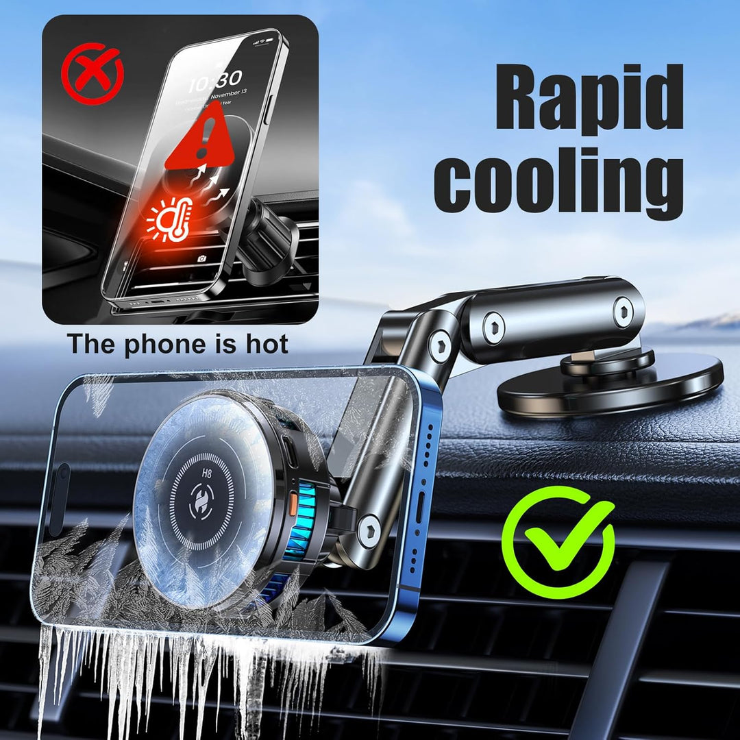 OBEST Handy Halbleiter Kühler Magnetische Handyhalterung, Halbleiter Kühlung Kühler Auto-Handyhalter