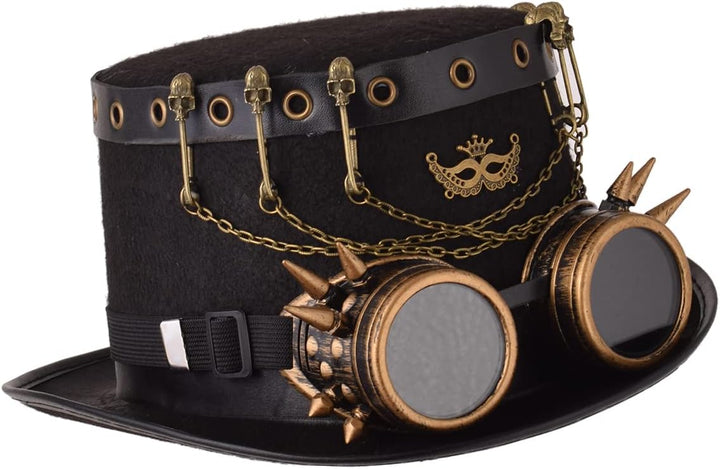 GRACEART Damen Tierohren Steampunk Hut mit Brille Bronze, Style-15, L L Style-15, L Style-15