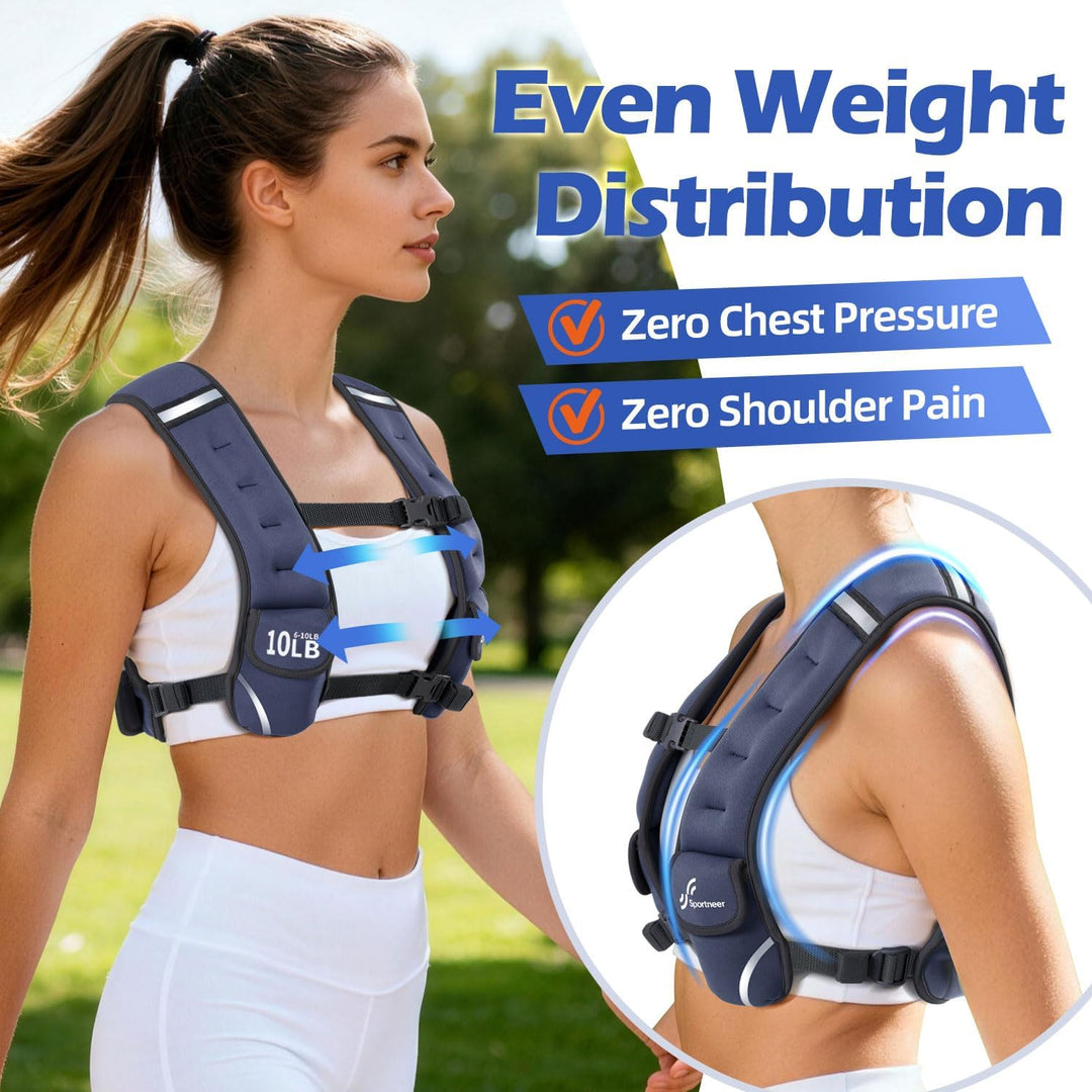 Sportneer Verstellbare Gewichtsweste für Damen Laufweste, 2,7-4,5kg/ 4,5-8,16kg Gewichtsweste für Kr