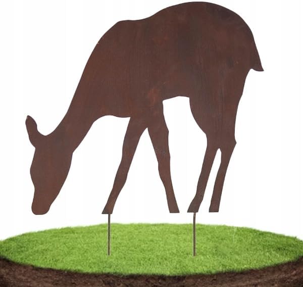 Kapaga - Gartenfigur aus Rost auf Einschlagbeinen - Metall Tierfigur - Edelrost Dekofigur - Tier Fig