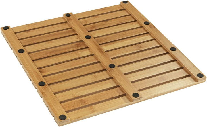 WENKO Baderost Bambus 50 x 50 cm, rutschfeste Badewannenmatte Antirutschmatte Mod. Indoor u. Outdoor