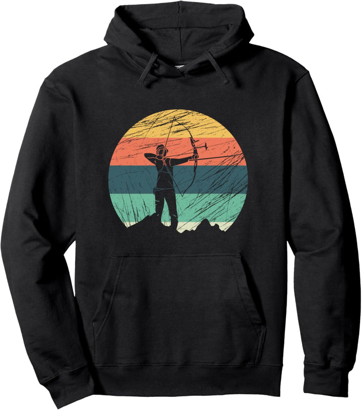 Vintage Bogenschütze Bogensport Pfeil Bogen Langbogen Sport Pullover Hoodie