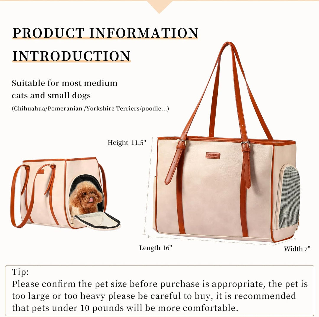 Lasaviin Modische Hunde-Geldbörse, Haustier-Tragetasche, Ledertasche für kleine Hunde, Katzen, Welpe