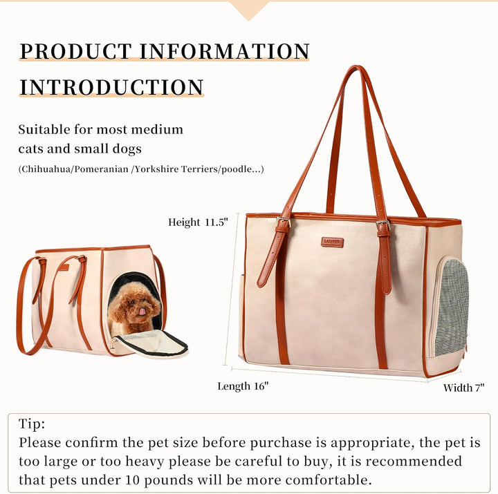 Lasaviin Modische Hunde-Geldbörse, Haustier-Tragetasche, Ledertasche für kleine Hunde, Katzen, Welpe
