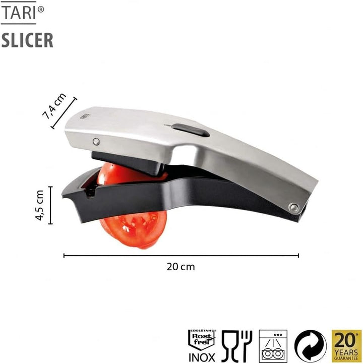 GEFU TARI Gemüseschneider mit 5mm Klingenzähnen - Präziser Scheibenschneider für Obst, Eier & Ka
