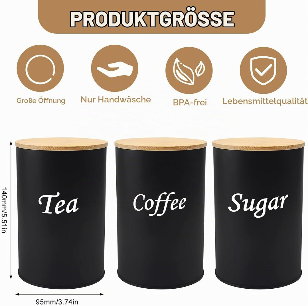 3 Stück Kaffeedose Luftdicht 500g, 500ML Kaffeebohnen Behälter, Kaffeebehälter Luftdicht für Kaffeeb
