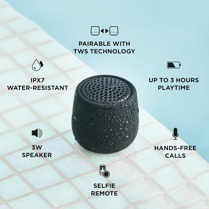 Lexon MINO X - Floatable Water Resistant IPX7 Portable Bluetooth Speaker - 3W - Soft Pink, Soft Pink