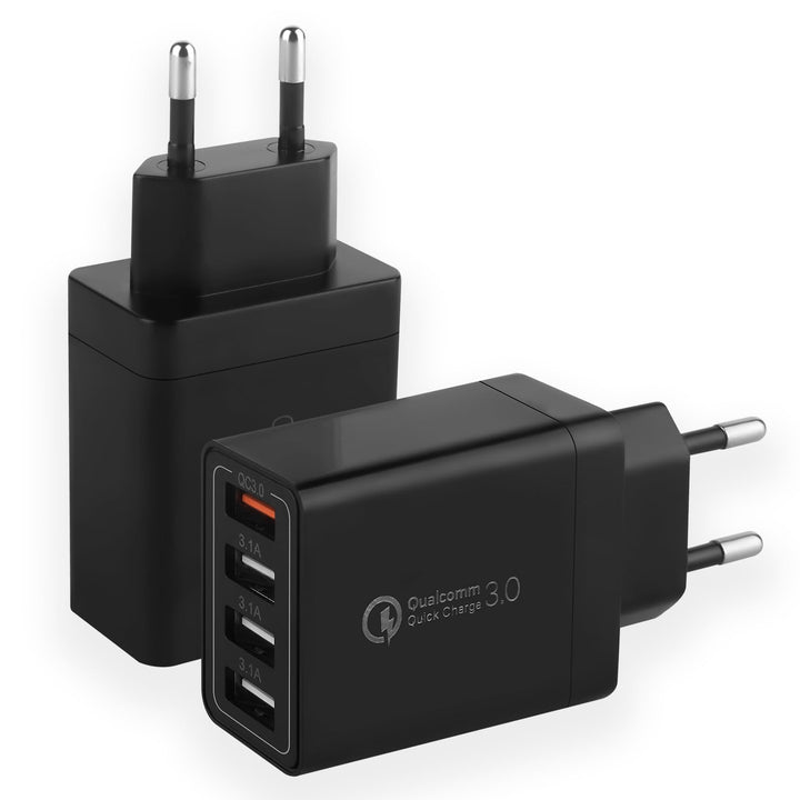 2 Stück USB Ladegerät, Insgesamt 33W Quick Charge 3.0 Schnellladegerät Mehrfach Ladestecker USB Netz