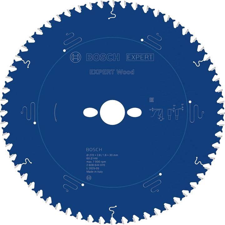 Bosch Professional 1x Kreissägeblatt Expert for Wood (Holz, Sägeblatt Ø 270 x 30 x 2,8 mm, 60 Zähne,