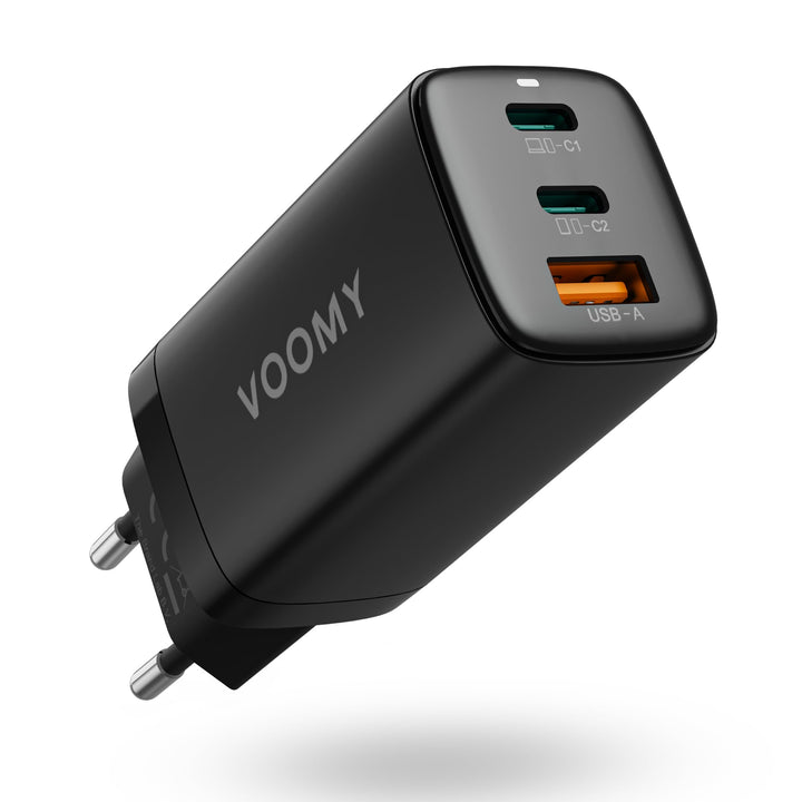 VOOMY USB C Ladegerät 65W, Schnellladegerät GaN Charger, USB Ladegerät Mehrfach 3-Port, USB C Netzte