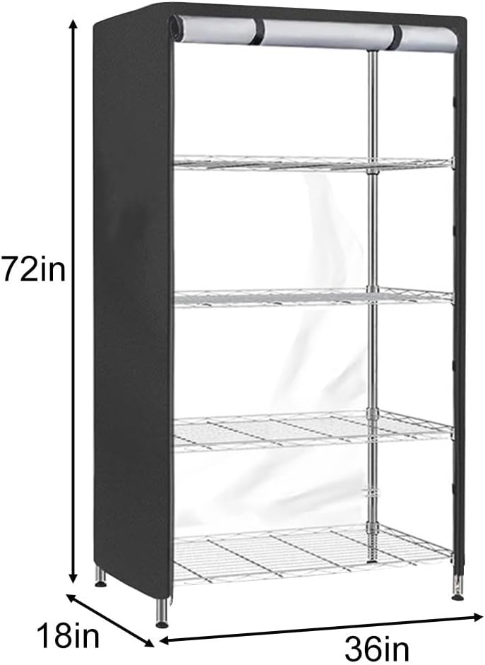 91,4 x 45,7 x 182,9 cm Aufbewahrungsregal-Abdeckung, Drahtregal, schwarzes PVC-Netz, wasserdichtes S