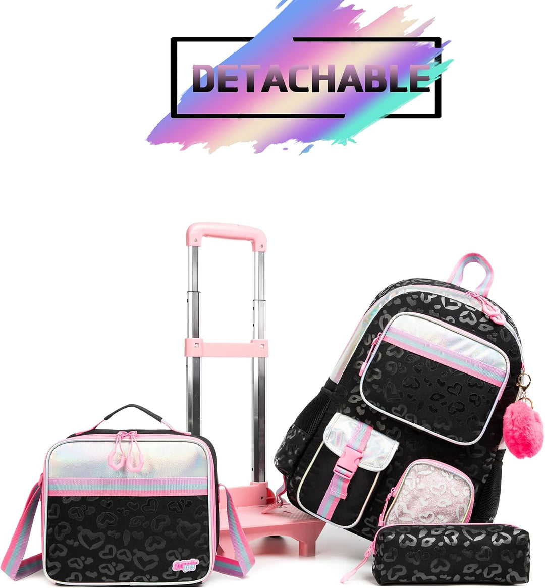 HTgroce Kinder Trolley Rucksack Schultasche Schulranzen Mädchen schultrolleys Schulrucksack Kinderko