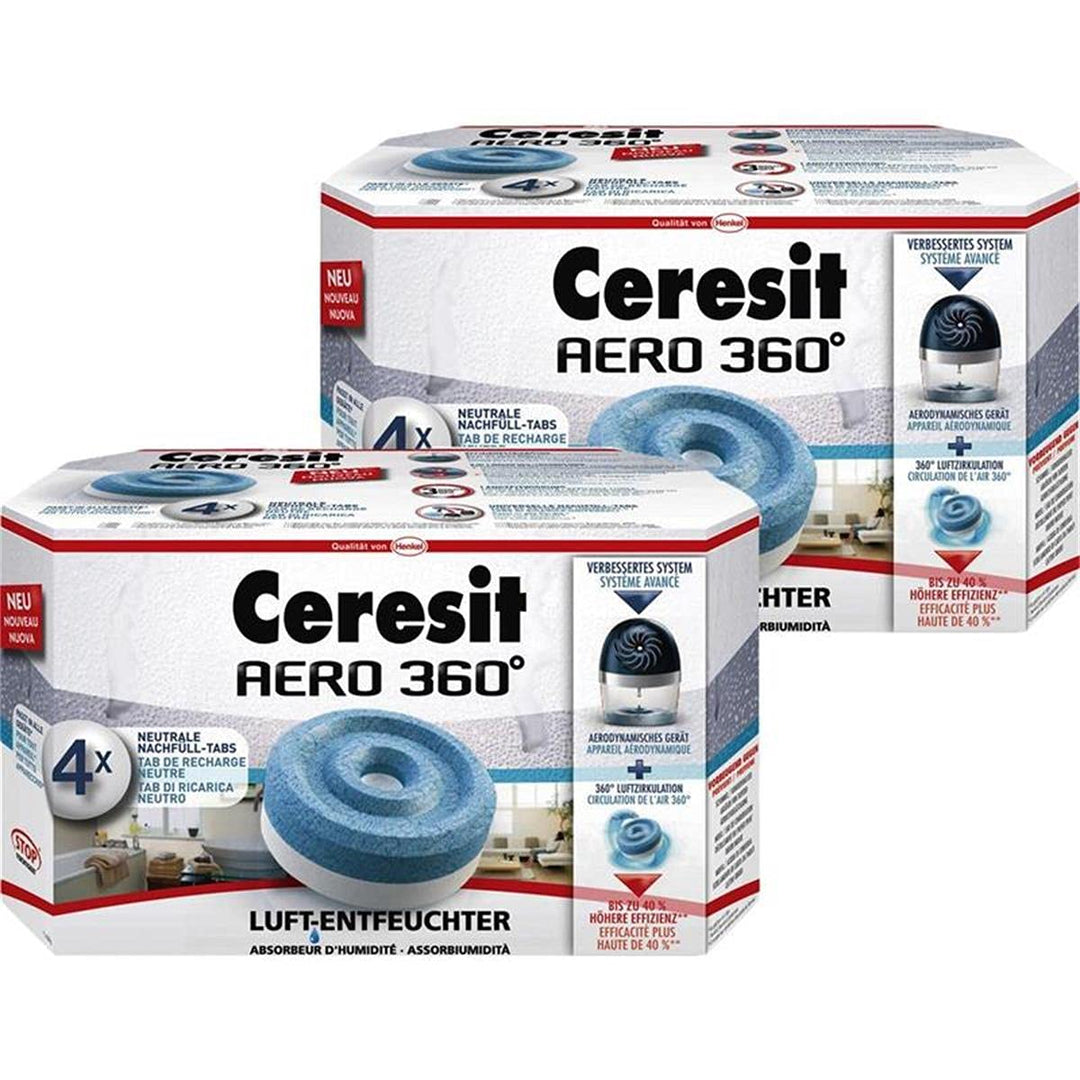 Henkel Ceresit Luft-Entfeuchter-Tabs AERO 360 Nachfüller 4x450g Tab (2er Pack)