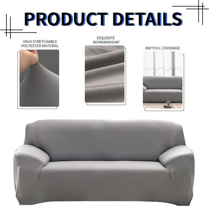 Lydevo Sofabezug 2 Sitzer Stretch Sofahusse Elastischer Sofabezug Spandex Sofa Überzug mit 2 Kissenb