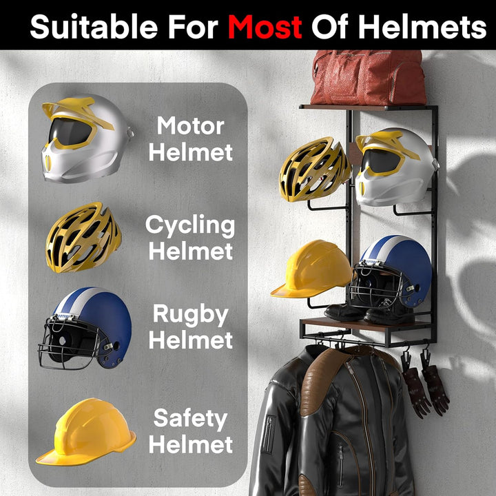 Helm Halterung-Motorradhelm Halterung Wand 4er Set, Motorradhalterung Plattenständer Display Organiz