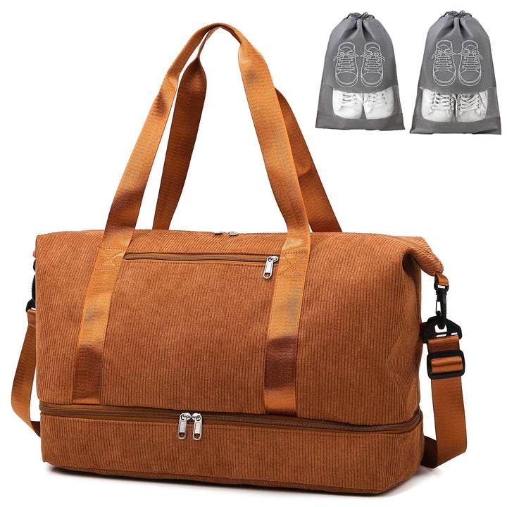 Sporttasche Reisetasche Damen, 35L Weekender Travel Duffle Bag mit 2 schuhbeuteln, Schuhfach & Nassf