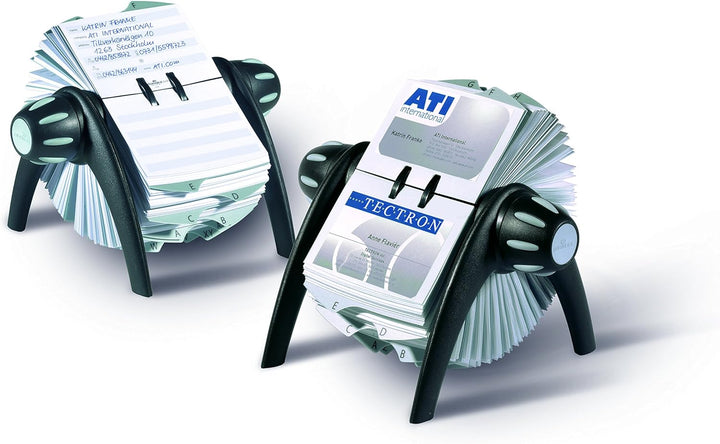 Durable Rollkartei Telindex Flip Vegas, mit 500 Karteikarten für Adressen, Register A-Z, schwarz, 24