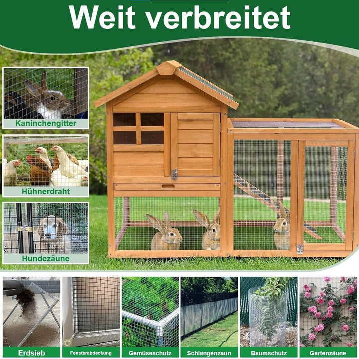 Amagabeli 1,2m x 15m Wühlmausgitter Volierendraht Hochbeet Gitter 6,3mm Feinmaschig Verzinkt &amp; Rostf
