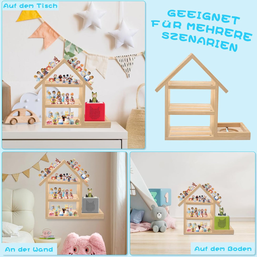 Tonie Regal Kinderzimmer Hausform für bis zu 85 Tonie| Magnetisches Toniebox Regal für Tonie Box und