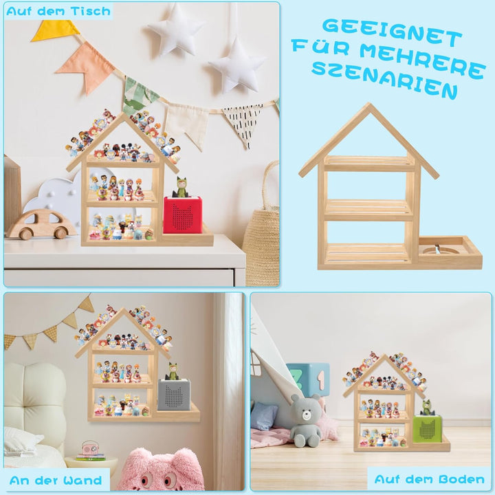 Tonie Regal Kinderzimmer Hausform für bis zu 85 Tonie| Magnetisches Toniebox Regal für Tonie Box und