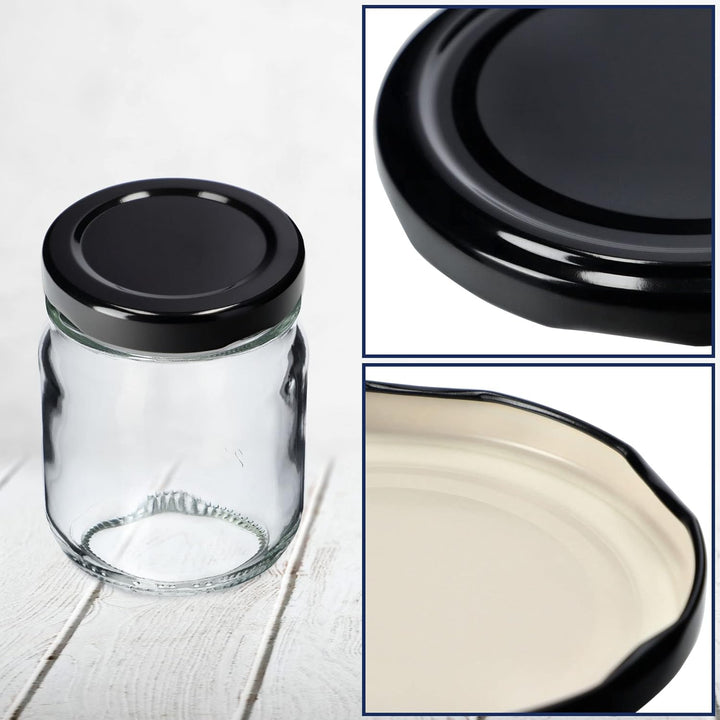 KADAX Schraubdeckel fi53 mm, Twist-Off-Deckel Set aus Metall, passend für 115ml Gläser, Ersatzdeckel