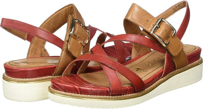 Tamaris Damen 1-1-28252-24 Riemchensandalen, Rot (Chili/Cognac 541), 41 EU