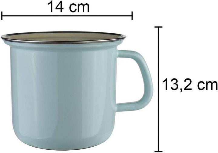 Riess, 0270-006, Topf mit Chromrand 14, CLASSIC - BUNT/PASTELL, Farbe Türkis, Durchmesser 14 cm, Höh